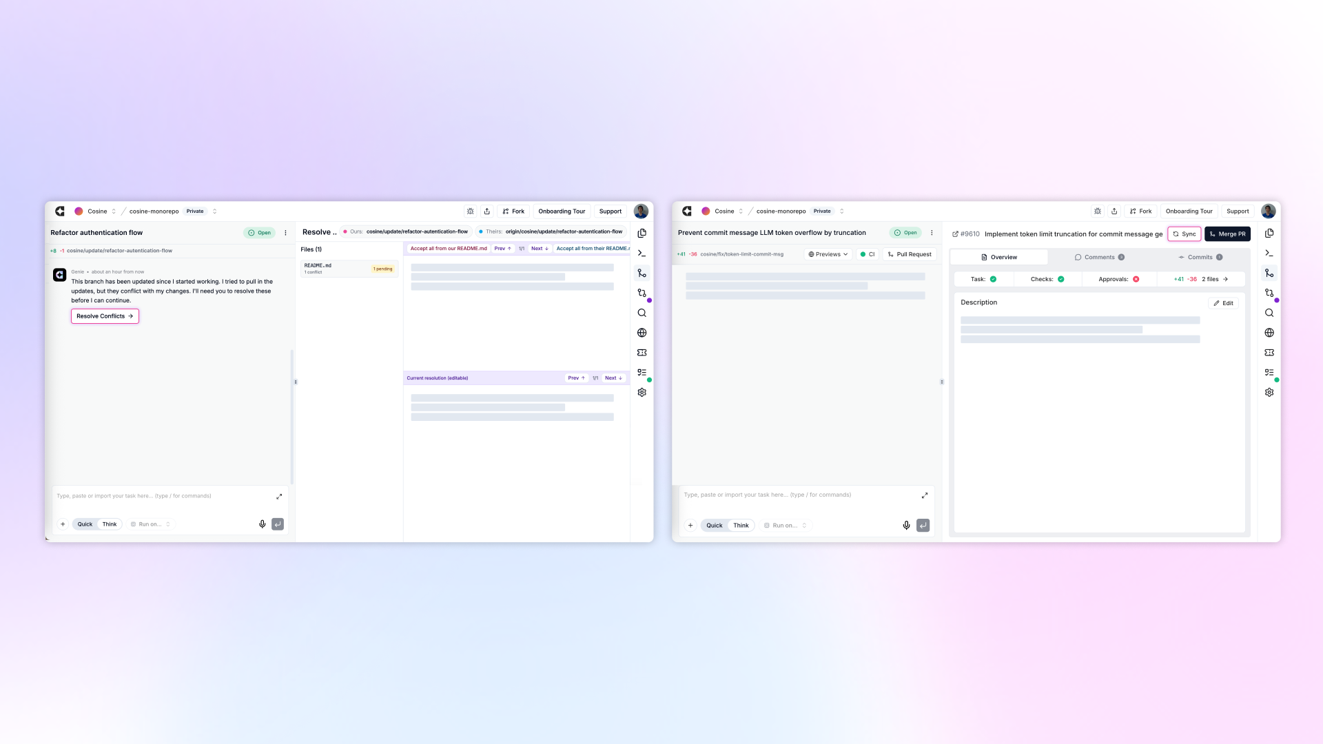 sync & resolve conflicts